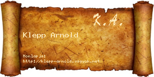 Klepp Arnold névjegykártya